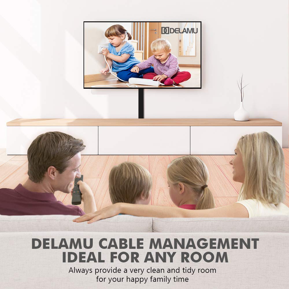Delamu cord cover in living room protecting children and pets