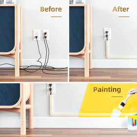 Delamu cord cover with adhesive back concealing cables without drilling