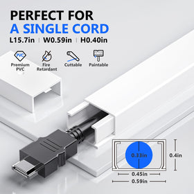 Internal channel size shown to fit standard cables securely
