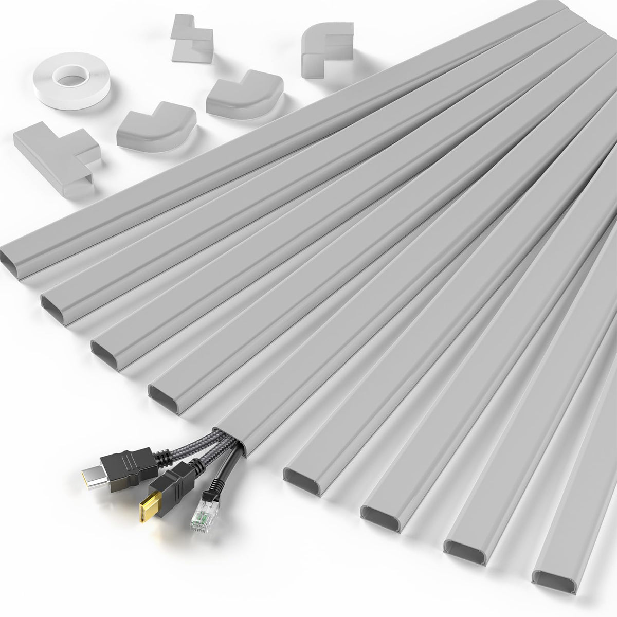 Delamu cord hider 142in wall-mounted covers long cables for a tidy wall