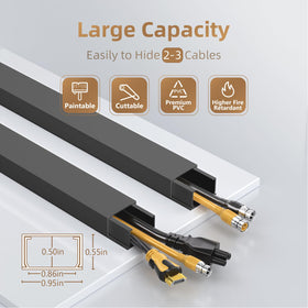 Delamu cord cover neatly hides 2–3 wires along walls, reducing clutter.