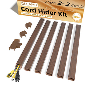 Delamu Cord Hider 85in kit contents for easy cable management