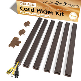 Delamu Cord Hider 85in on-wall cable cover hides TV cords for a cleaner look