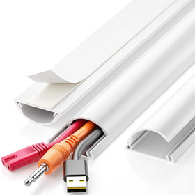 Delamu cord hider arc-curve front view conceals 2–3 cables neatly.