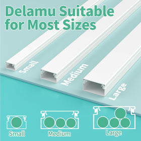 Flexible, cut-to-fit Delamu system along the wall.