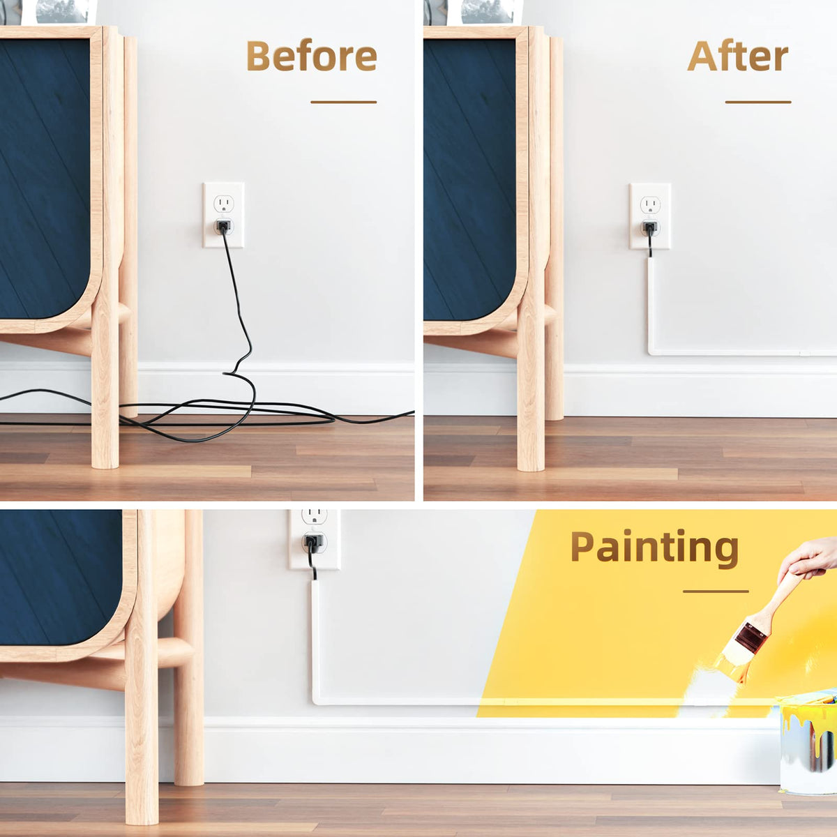 Delamu cord hider no-drill install allows easy home setup