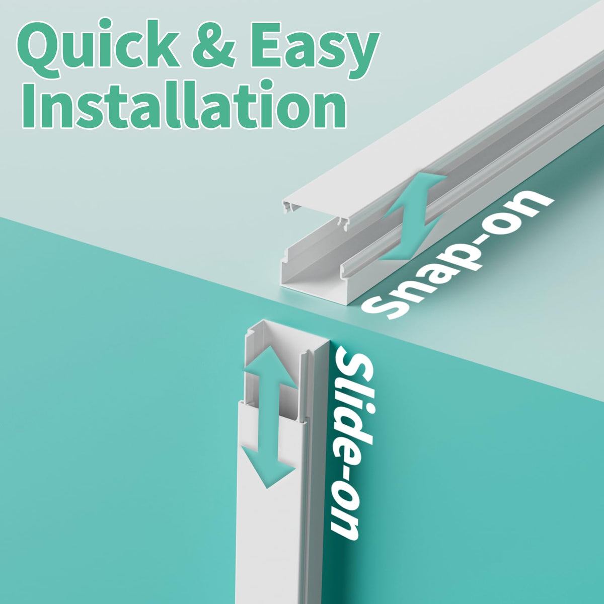 Self-adhesive Delamu cord cover on clean wall, no drilling.