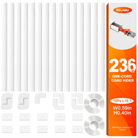 Delamu cord hider single-wire channel hides a low-voltage wire neatly along walls for a clean look.