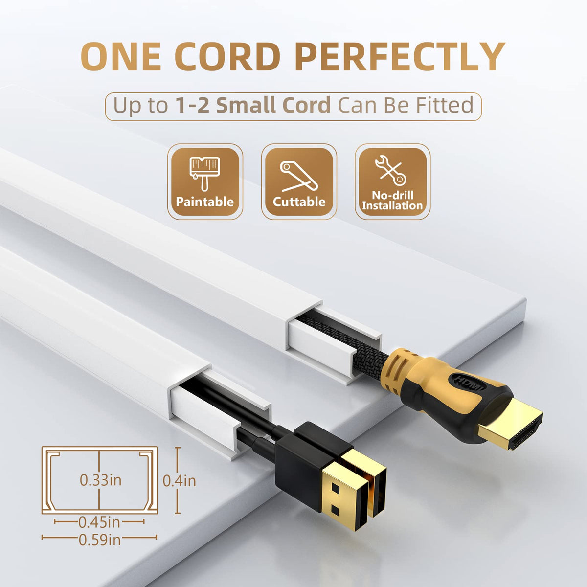 Delamu cord hider snap-connection install is quick and tool-free