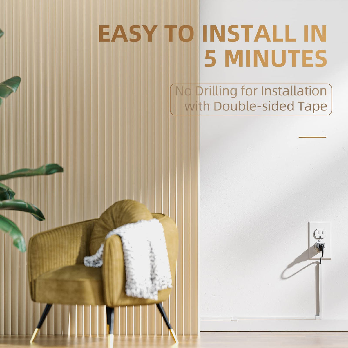 Delamu cord hider UL94 V-0 safety rating adds peace of mind