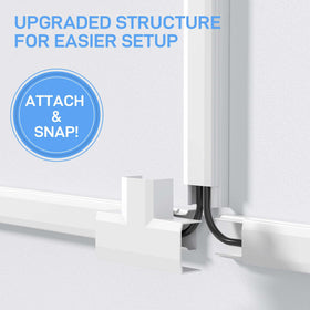Delamu wall-mounted TV setup with cable cover for a sleek look.