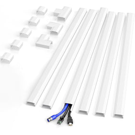 Delamu cord hider wall-setup demonstrates clean cable routing for a tidy living space.