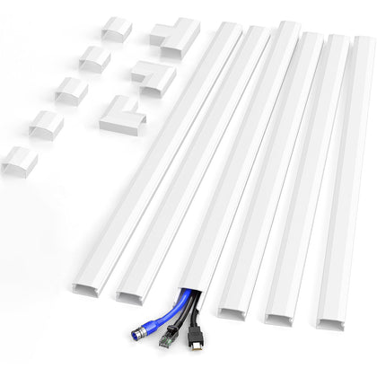 Delamu cord hider wall-setup demonstrates clean cable routing for a tidy living space.
