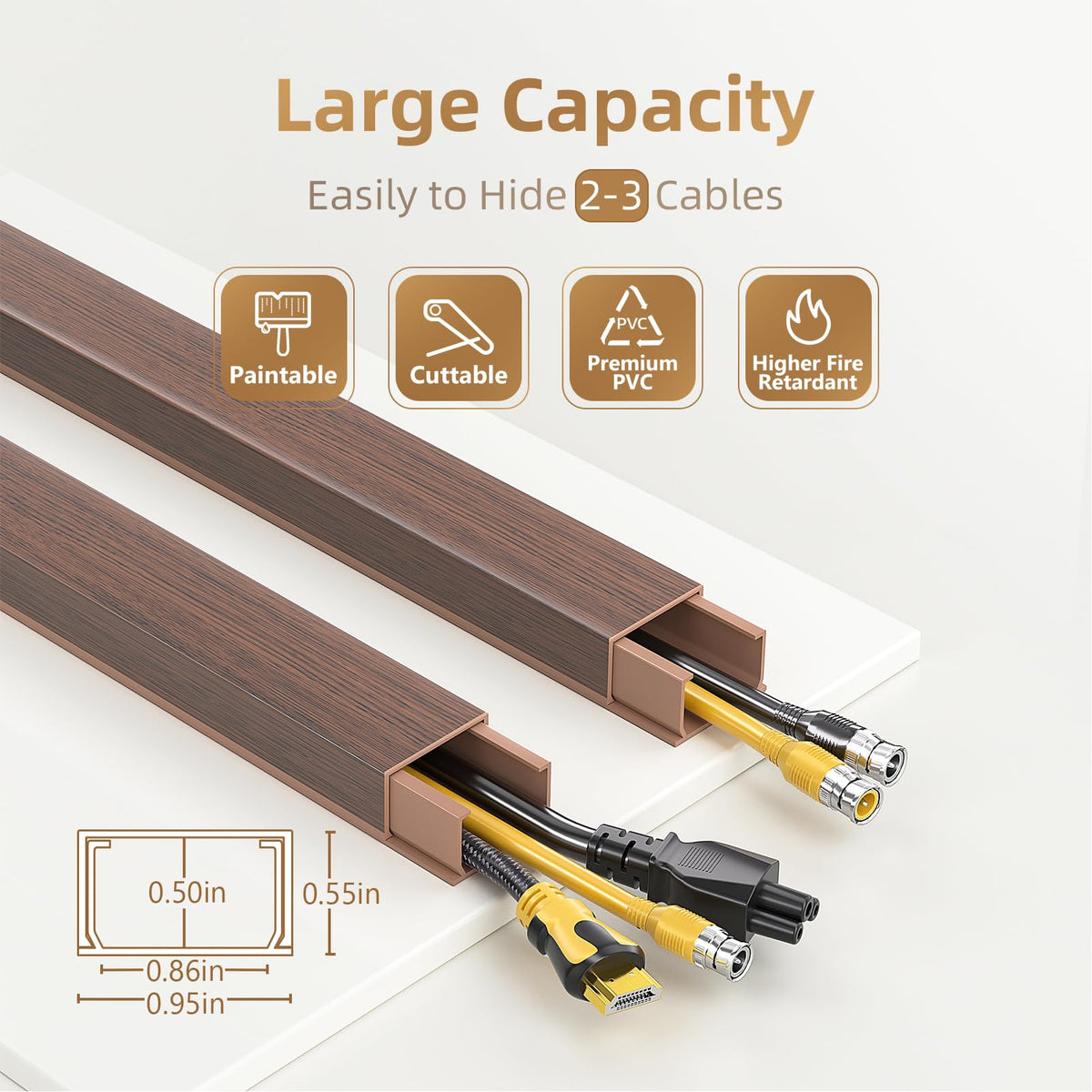 Delamu Cord Hider wood grain finish blends with furniture