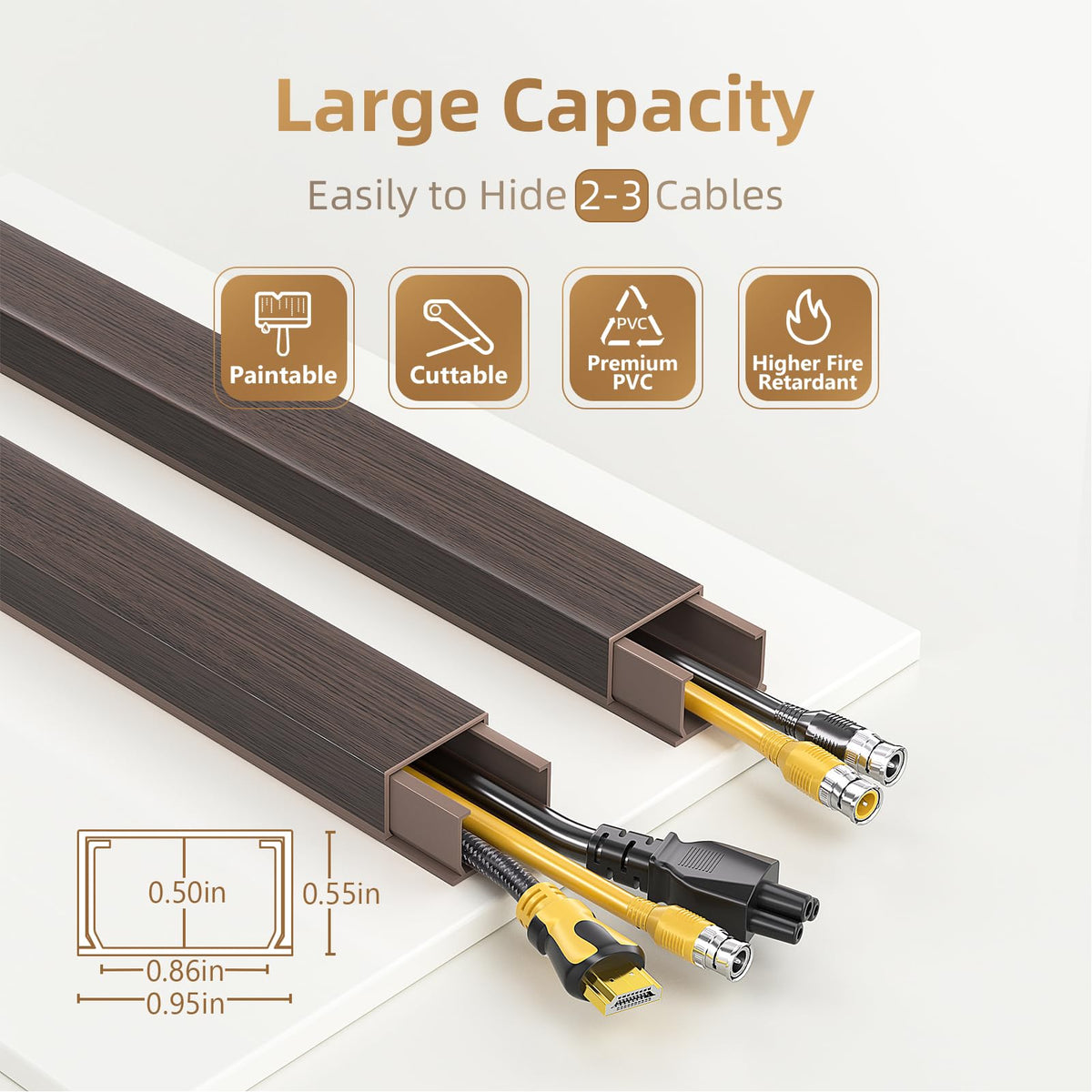 Delamu wood-grain finish blends with baseboards for seamless room aesthetics