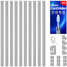 Delamu front packaging showing 157in cord cover and benefits
