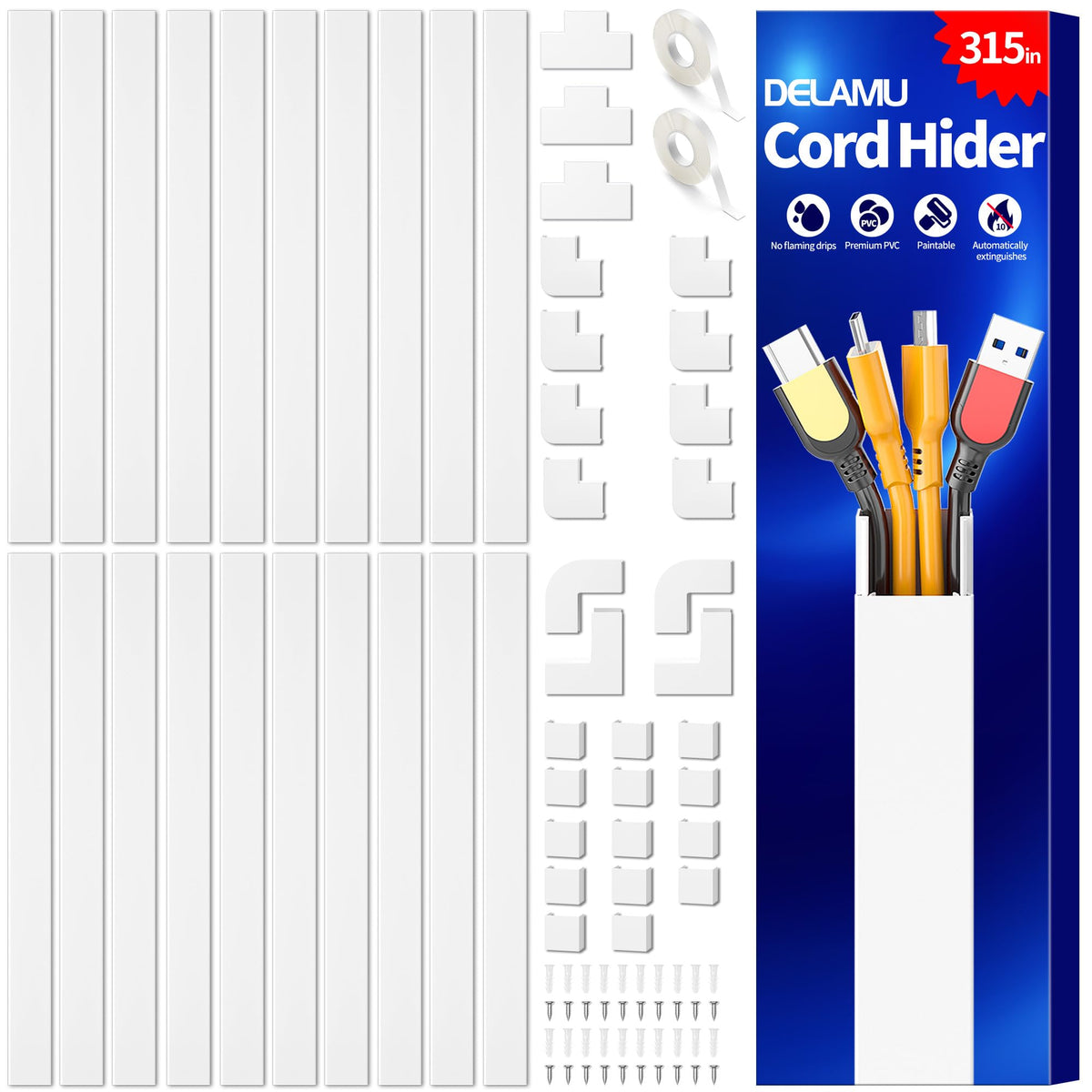 Delamu front packaging showing length and model, clear product benefits
