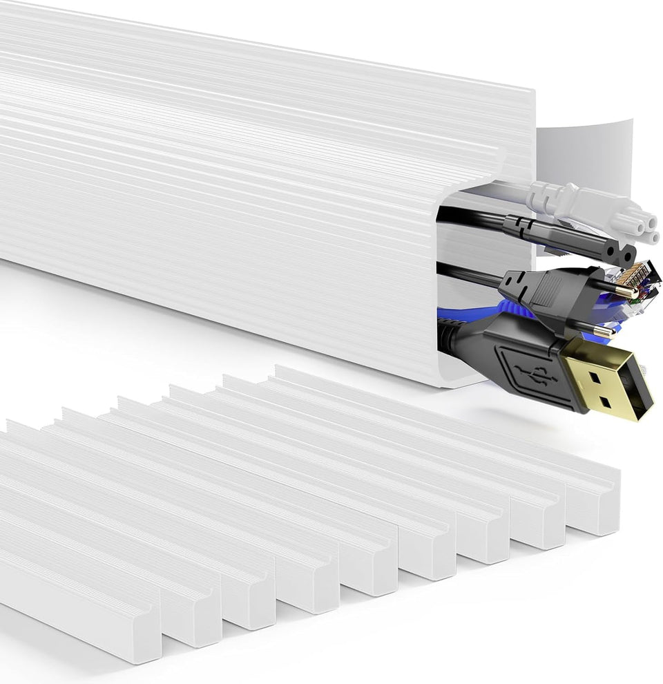 Delamu front packaging showing 10-pack white cable organizers and tidy benefit