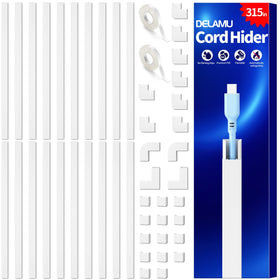 Delamu front packaging showing cord hider and length benefit