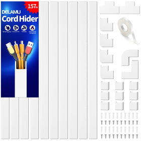 Delamu front view of ten white raceways showing compact pack and neat storage benefit