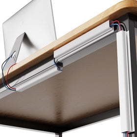Delamu cable management kit blends with black decor for a sleek look.