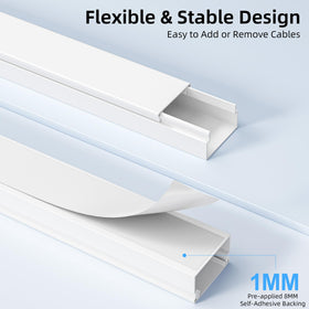 Delamu hinged design improves access for adding or removing cables in a tidy wall setup.