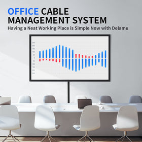 Delamu cord cover installed under a desk organizing cables neatly