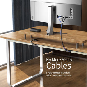 Delamu j-channel cord organizer with quick access for clean desk wiring.
