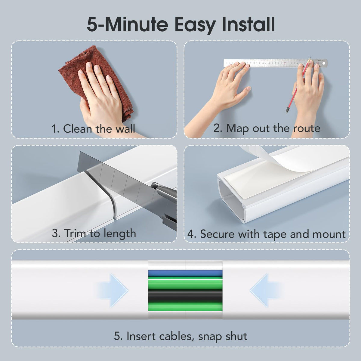Delamu cord hider protects kids and pets by concealing loose wires