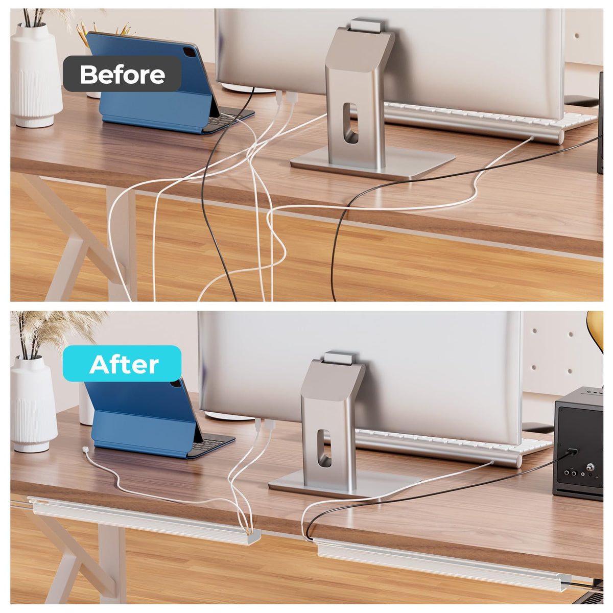 Delamu kids and pets safe under-desk cables setup reduces hazard risk.