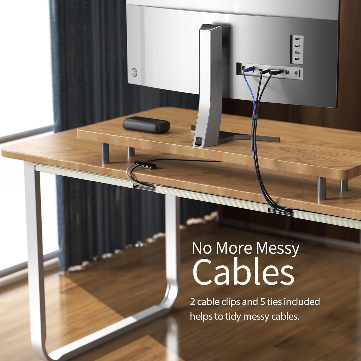 Delamu large-capacity cable raceway holds ten or more cables for clutter-free desks.