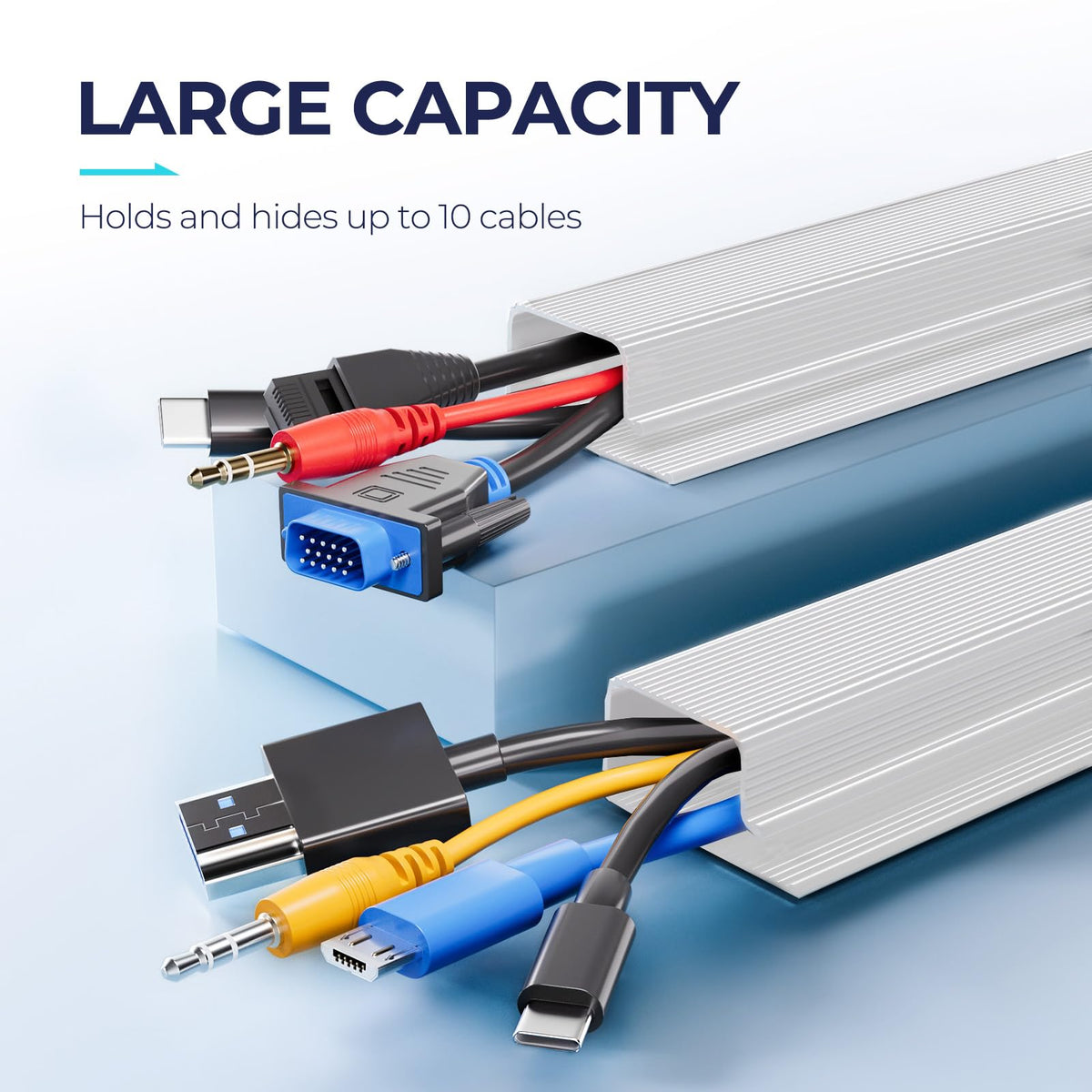 Delamu office cable organization for multiple cords creates a clean workspace.