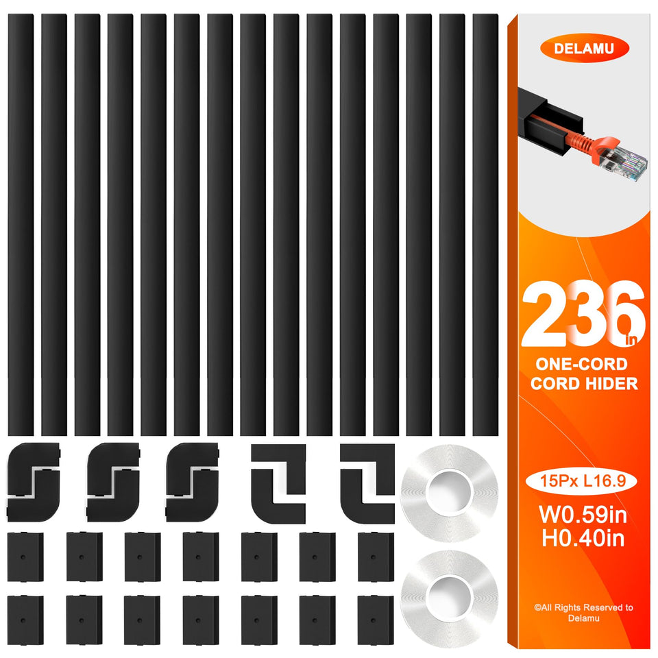 Delamu One-Cord Channel hides a single cable neatly along walls.