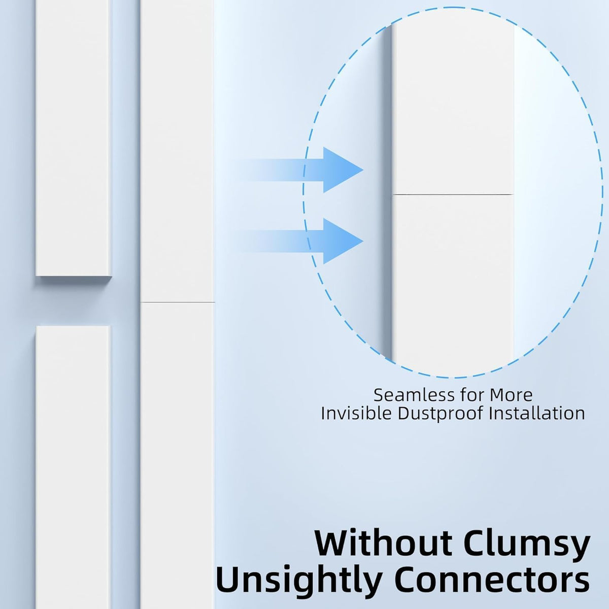 Delamu paintable cord cover in white blends with decor for a seamless look on the wall.