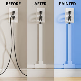 Delamu paintable cord hider surface lets you match wall color.