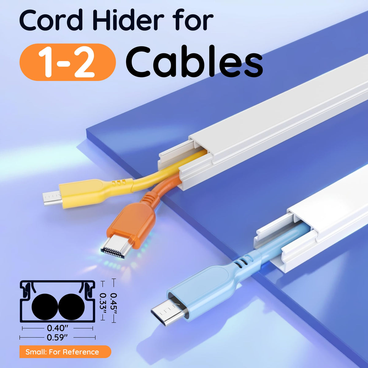Delamu paintable cord hider blends with wall color for a seamless look.