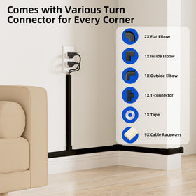Delamu adhesive-backed cord hider ready for quick wall installation.