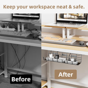 Screw-mounted metal design offers stable, permanent desk mounting with Delamu