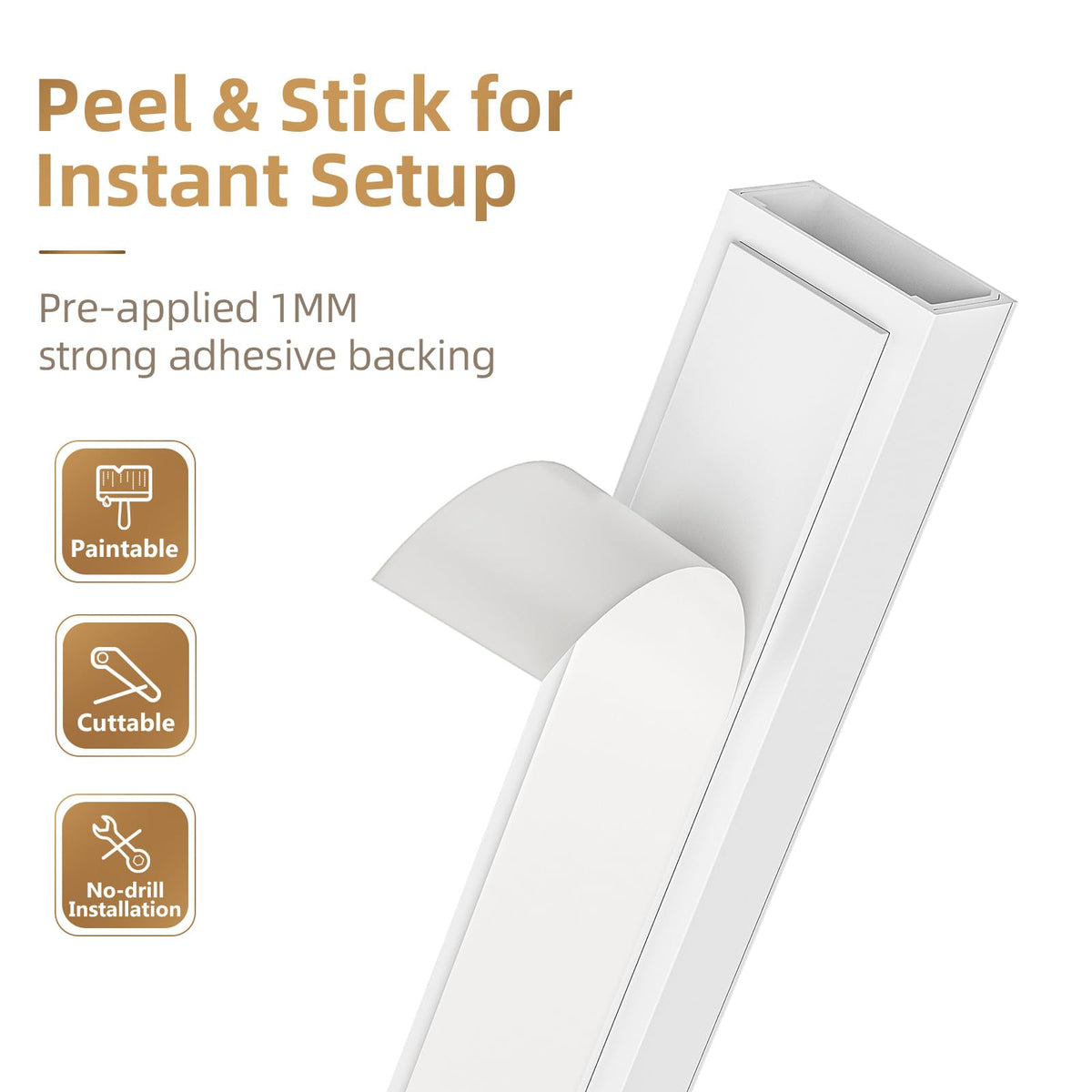 Delamu self-adhesive cable hider installs without drilling