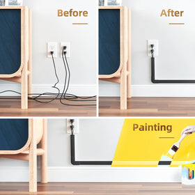 Delamu wall cable channel with adhesive backing installs without tools.