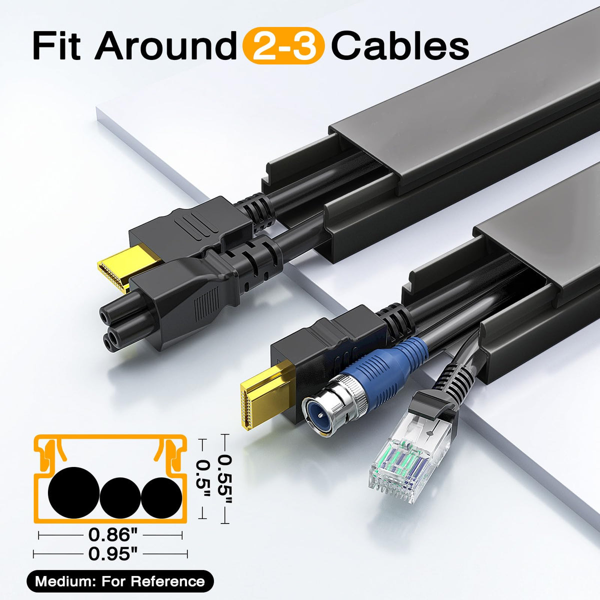 Delamu snap-open cover exposing multiple cables inside for easy access and maintenance