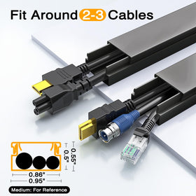 Delamu snap-open cover exposing multiple cables inside for easy access and maintenance