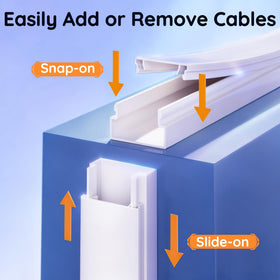 Delamu wall mounted TV cable cover hides messy wires for a cleaner living room.