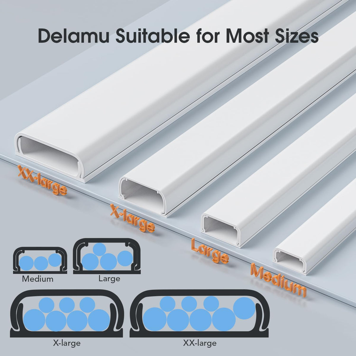 Delamu tv cord hider keeps wall-mounted TV area tidy