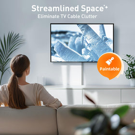 Delamu tv cord hider on wall behind television for clean setup