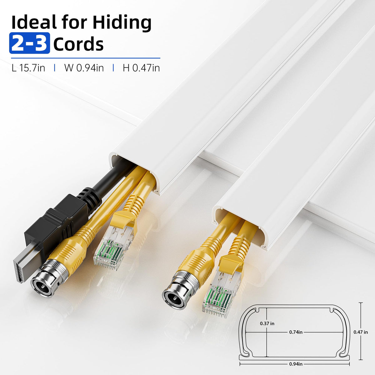 Delamu tv cable hider low-profile design hides multiple wires without drawing attention.