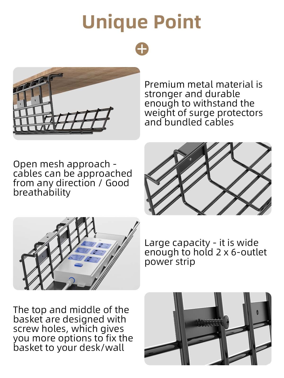 Delamu two-pack under-desk tray keeps clutter out of sight and organized