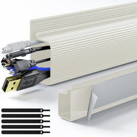 Delamu under-desk cable management 2-pack front view for a tidy workspace.