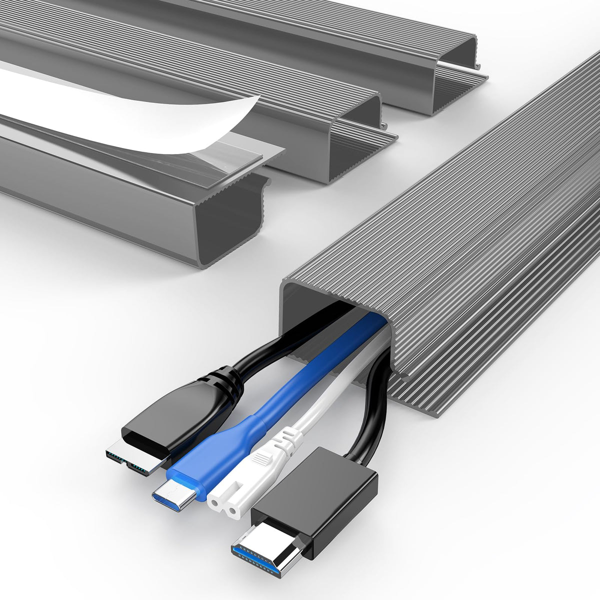 Delamu under-desk cable management 4-pack keeps cords organized and clutter-free under your workspace.