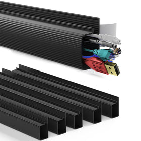 Delamu under-desk cable management 6-pack keeps cords tidy and space-efficient.
